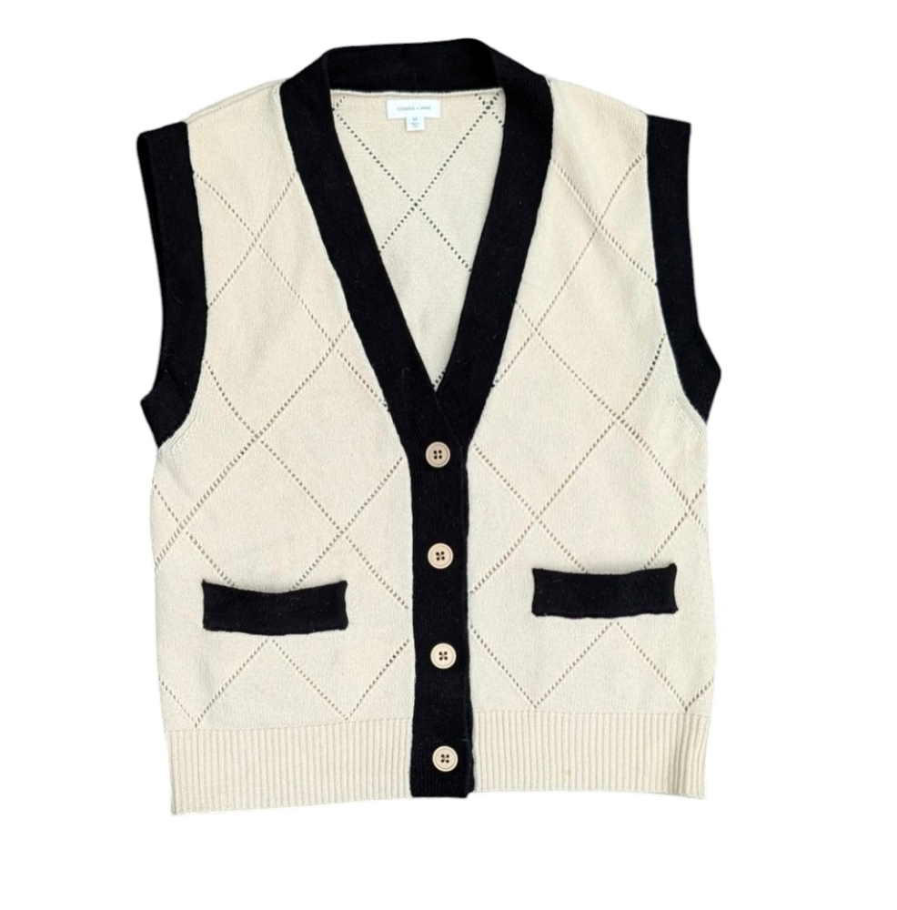 Gemma &‎ Jane Black and Cream Vest